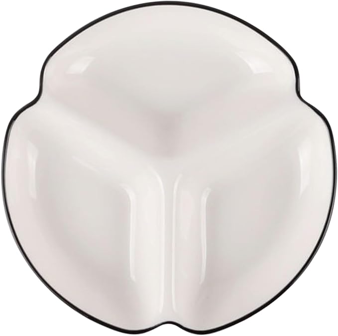 Ceramic Portion Control Plate Divided Dinner Plate for Diet Management for Serving Fruits Salads and Appetizers Heat Resistant Easy to Clean Design