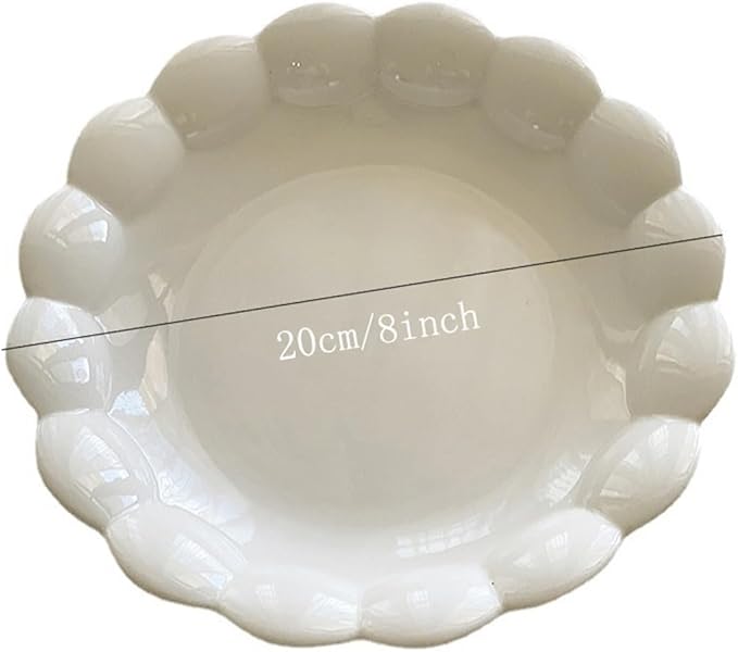 SONGCHAO Party Supplies Creative Petal Side Plate Ceramic Serving Plate Dessert Plate Flatware 8 Inch Kitchen Dessert Plate Snack Plate Party Plates (Color : B)