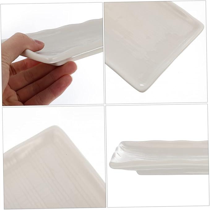 Ceramic Food Plate Elegant Rectangular Snack Tray Food Grade Kitchen Tableware for Home Restaurant Use Easy to Clean Beautiful Design for Desserts and Appetizers
