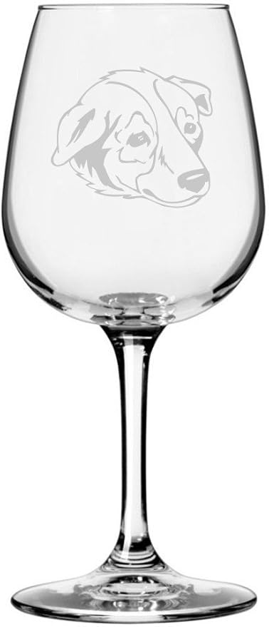 Etched Laser Art Personalized Dog Themed Etched Wine Glass - Custom Dog Breed Wine Glasses, Ideal for Pet Lovers, Unique Birthday Gift for Men & Women, Personalized Gift - Welsh Sheepdog, 12.75 oz
