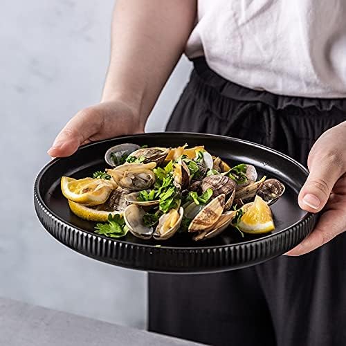 Ceramic Tableware Nordic Ceramic Tableware Matte Glazed Style Dishes Sets Salad Soup Bowl Flat Plate Dinnerware Dinner Set,White 6 Person Set