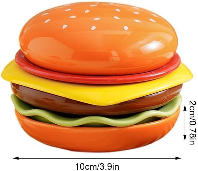 6-Piece Stackable Burger Plate Set - Hamburger Tableware Multi-Layer Dish Set for BBQ, Party & Appetizers (Mini Snack/Dessert Plates, Sushi Dip Tray) - Durable & Space-Saving