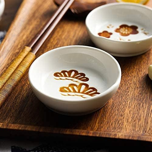 123Arts 4pcs Ceramic Relief Mount Fuji Seasoning Dishes Appetizer Plates