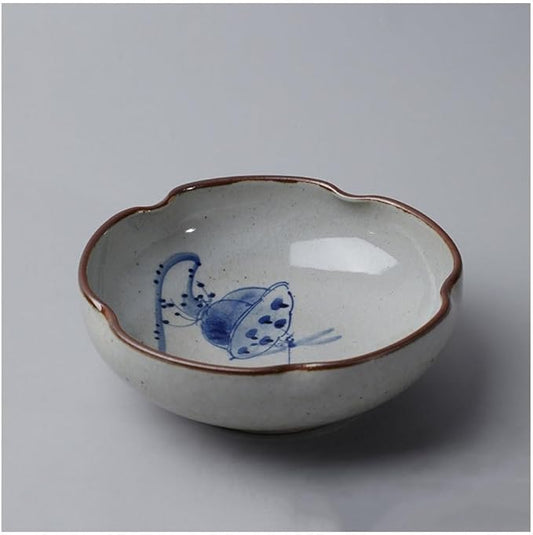 FAREWELL Dipping Bowls Hand Drawn Dipping Dishes Japanese Style Ceramic Seasoning Plate Vinegar Kitchen Dipping Bowl Appetizer Sushi Serving Plate Appetizer Bowls (Color : B)