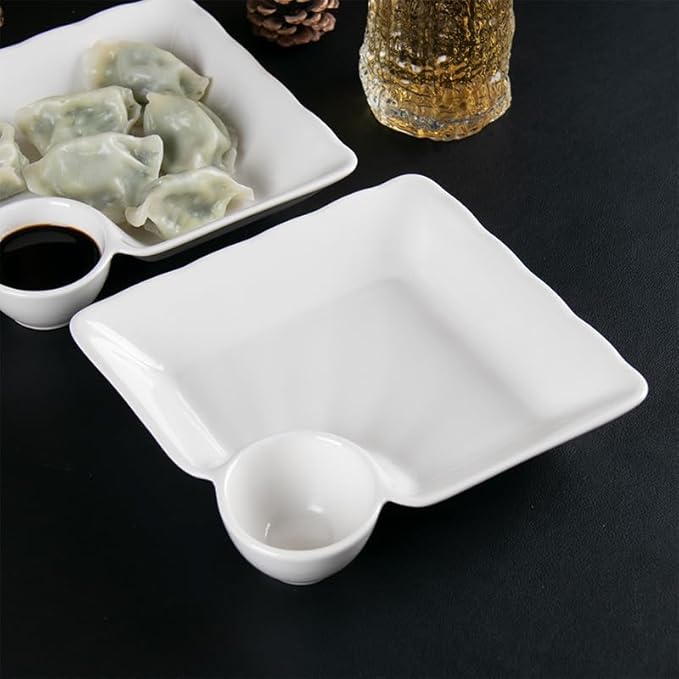 Multi Purpose Appetizer Ceramic Tray Vinegar Bowl Elegant Sushi Cookie Serving Dishes Dipping Sauce Plate for Dumplings French Fries Snacks Homes Restaurants Design Sense Souvenirs