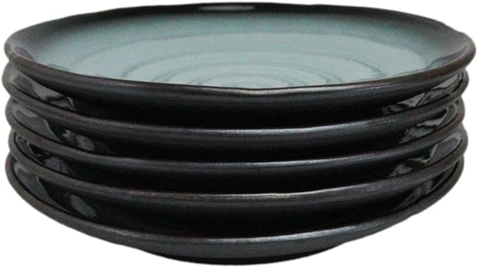 Ebros Gift Blue Sky Stars Artistic Seikai Porcelain Collection Dinnerware Serveware Kitchenware Set Asian Japanese Dining Restaurant Supply (Pack Of 5 Round Dinner Plates 8.75" D)
