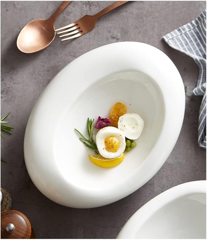 Kitchen Plates Serving Plate Tray Ceramic Salad Plate Restaurant Cuisine Cold Dishes Restaurant Plates(9 inch)