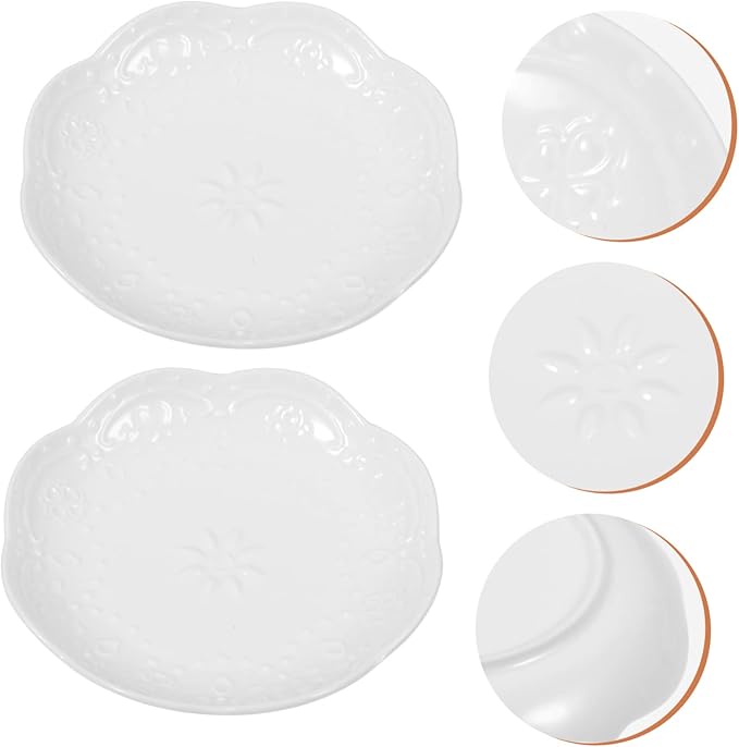 2sets Ceramic Dipping Bowls Decorative Sauce Plates for Serving Snacks Dessert Dishes Stackable and Easy to Clean Modern Design for Dining Table 2pcs*2