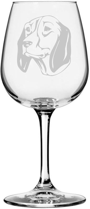 Etched Laser Art Finnish Hound Personalized Dog Themed Etched 12.75oz Wine Glass Custom Dog Breed Wine Glasses, Ideal for Pet Lovers, Unique Birthday Gift for Men & Women, Personalized Gift