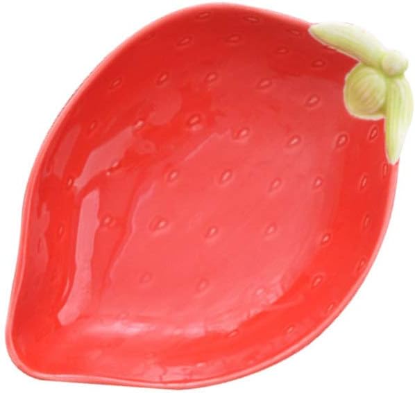 Ceramic Appetizer Plate Fruit Shape Plate Dessert Plate Salad Pasta Bowls Food Serving Tray for Fruit Cheese Dessert Snack-Red