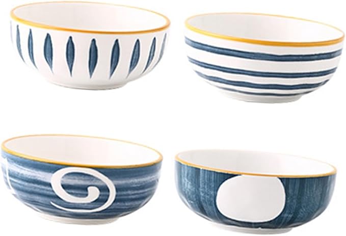 Mikinona 4pcs Japanese Style Sauce Dish Ceramic Plates Appetizer Dishes Seasoning Sauce Trays Kitchen Supply