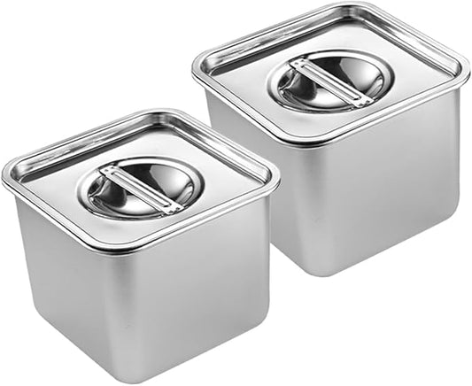 Zerodeko 2Pcs Stainless Steel Buffet Serving Tray with Lid Multi Functional Food Holder for Restaurants Catering Events and Buffets Buffet Pan