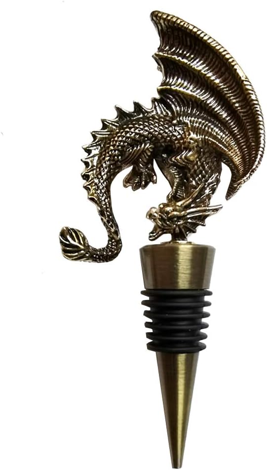 Dragon Wine Stoppers Gothic Metal Alloy Design Bottle Stopper for Dragon Gift Party Decorative