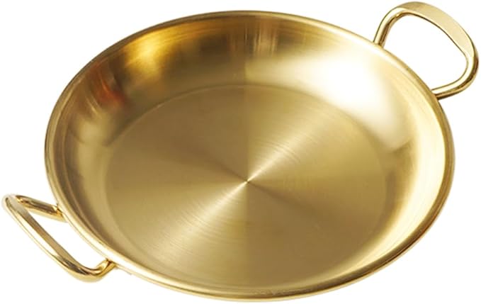 Ciieeo Stainless Steel Seafood Pot with Double Handles 7.16X5.59 Inch Silver Serving Tray for Home Restaurant Party Divided Snack and Fried Chicken Dish