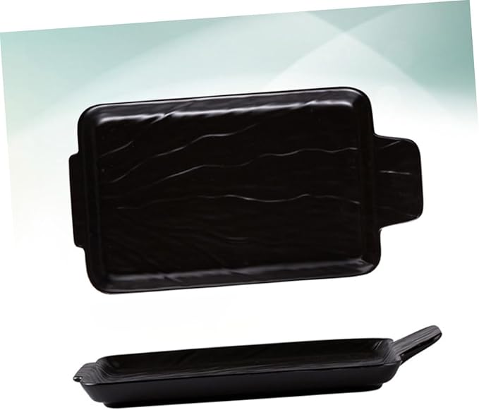 Tableware Wedding Guest Steak Plate Japanese Appetizer Plates Ceramic Jewelry The Wedding Ceramic Platter Plates Practical Food Serving Dish Ceramic Sushi Platt (Black-29.5 * 16.2 * 2.5cm