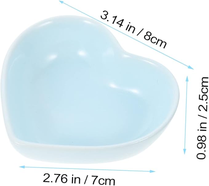 GLEAVI 6Pcs Heart Shaped Sauce Dishes Japanese Style Appetizer Plates for Dipping Sauces and Condiments for Home and Restaurant Use Decorative Serving Bowls