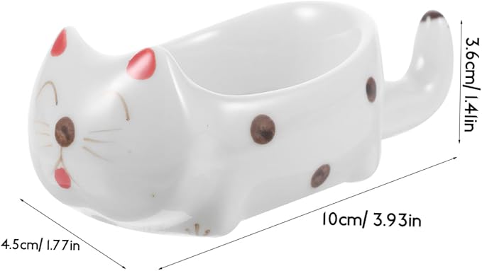Happyyami Cute Cat Sauce Dish Appetizer Plate for Dipping Soy Sauce Condiments Dishwasher Safe Parties Housewarming and Birthdays