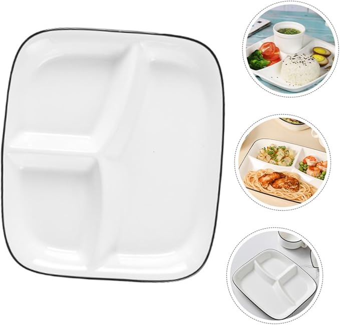Ceramic Divided Plate Dinnerware for Appetizers Desserts and Portion Control Easy to Clean Stylish Design for Home Use