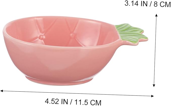 Cabilock 2pcs Pineapple Shape Ceramic Dish Creative Appetizer Dessert Plates for Sauces Condiments and Seasonings Stylish Home Tableware Yellow Pink Random