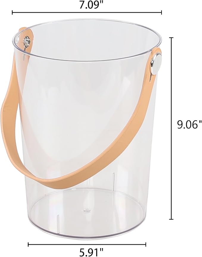 Xyskin 4 Pack 4.5 Liter Clear Ice Bucket with Carry Handle, Beer Drink Storage Cooler Plastic Ice Tub for Party