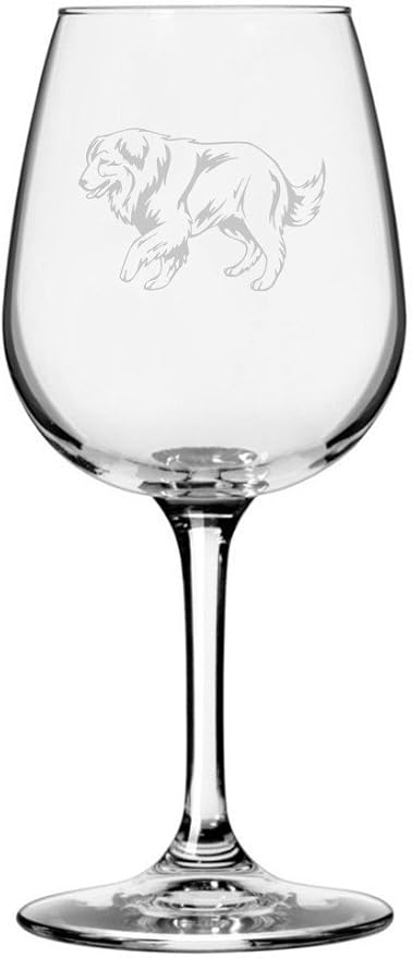 Etched Laser Art Carpathian Shepherd Personalized Dog Themed Etched 12.75oz Wine Glass Custom Dog Breed Wine Glasses, Ideal for Pet Lovers, Unique Birthday Gift for Men & Women, Personalized Gift