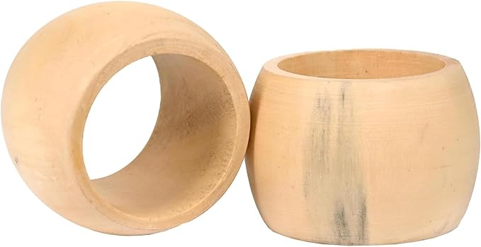 Napkin Rings Dining Table Napkin Holder, Classic Everyday Use Thanksgiving, Christmas Napkin Rings Buckles,Festive Party Gift Farmhouse for Table (Wood Rings Unfinished Set of 12)
