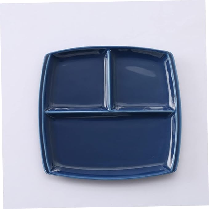 Alipis Square Ceramic Plate Set 10 Inch Bone China 3 Compartment Breakfast/steak Dark