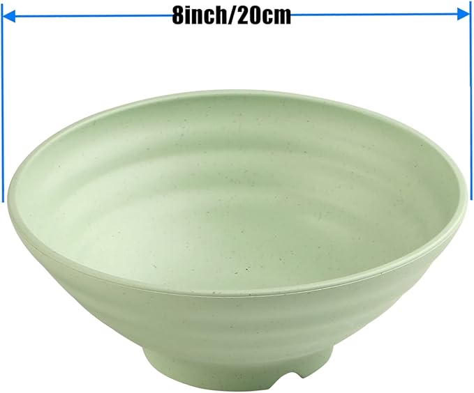 WANBY Lightweight Wheat Straw Cereal Bowls Unbreakable Dinner Dishes Bowl Set Dishwasher & Microwave Safe (4 Pack 34Oz)