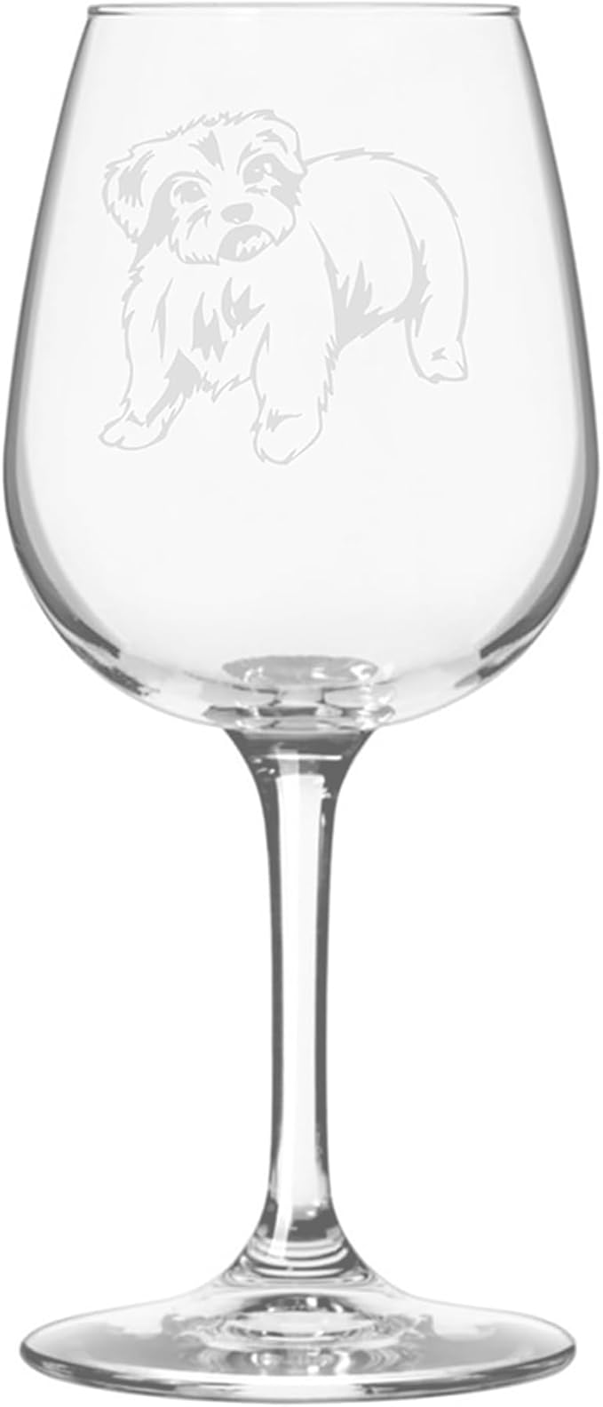 Maltese Dog Personalized Custom Themed Etched 12.75oz Wine Glass