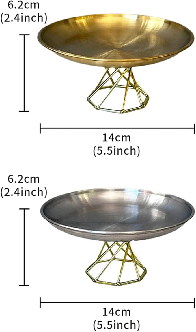 Stainless Steel Platter for Table Centerpieces Elegant Decorative Dessert Plate Practical High-Footed Food Serving Tray Birthday Party Serveware