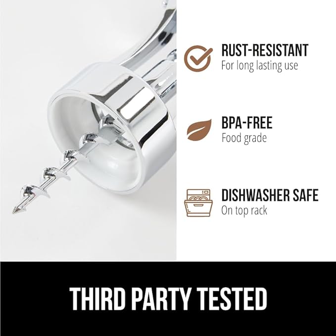 GORILLA GRIP BPA-Free Premium Wine Opener, Heavy Duty Zinc Alloy Wing Corkscrew, Multifunctional Bottle Openers Remove Corks, Caps, Easy to Use Sharp Cork Screw, Dishwasher Safe, Bar Essential, Red