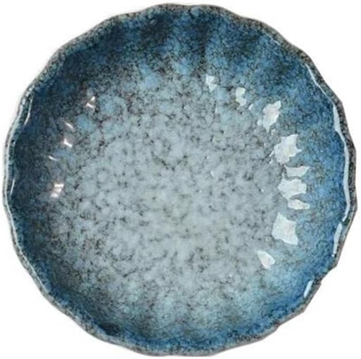 Appetizer Plates Round Sauce Dish Ceramic Seasoning Dish Barbecue Sauce Flavor Plate Home Snack Plate for Condiment(Blue)