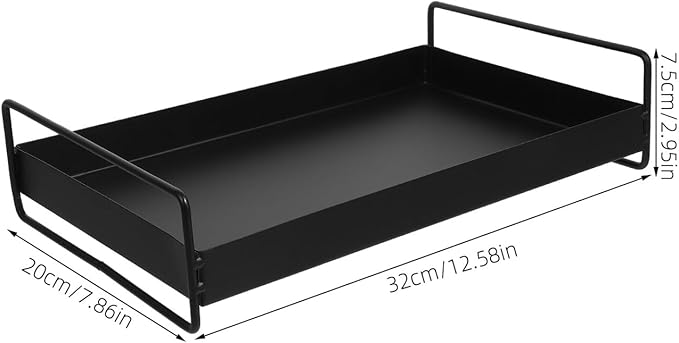 BESPORTBLE Metal Serving Tray with Side Handles for Fruit Snacks Beverage Decorative Coffee Table Organizer Plate Multi-use Display and Serving Platter for Home Office Party