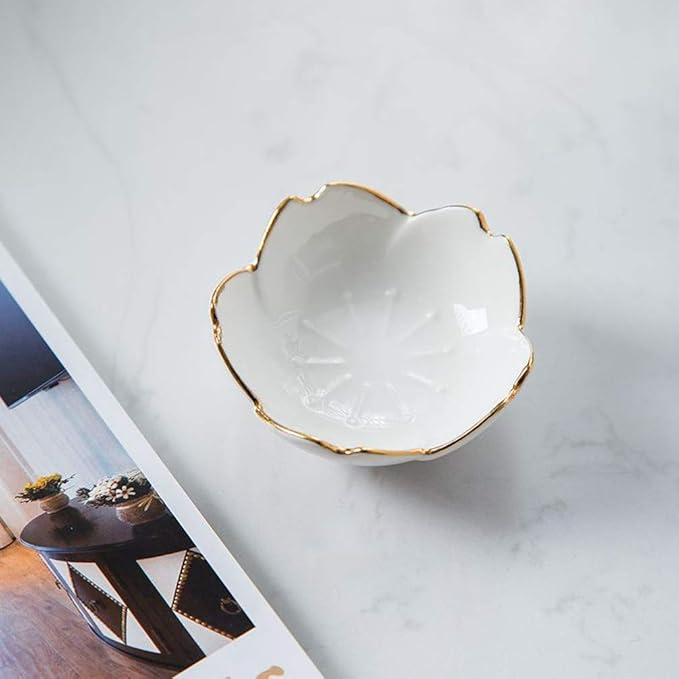 2pcs Ceramic Dip Bowls Sauce Dishes Seasoning Serving Bowl Sushi Soy Plate for Snack Sushi Fruit Appetizer Dessert-White