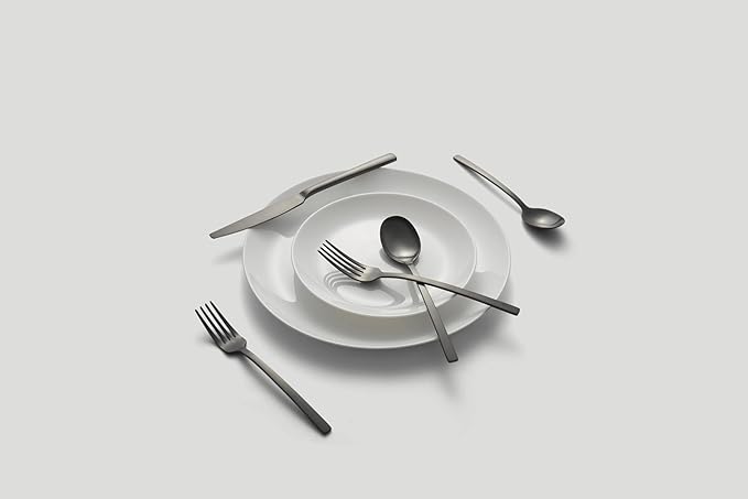 Cambridge 286645CKW13DS Beacon Black Satin 45-Piece Flatware Set