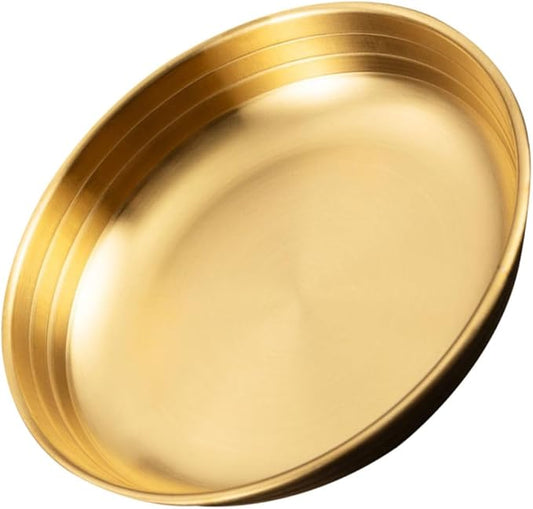 Threaded Dinner Plates Stainless Steel Sauce Bowl Korean Condiment Bowl Smooth Edge Seasoning Dish Home Kitchen Tableware