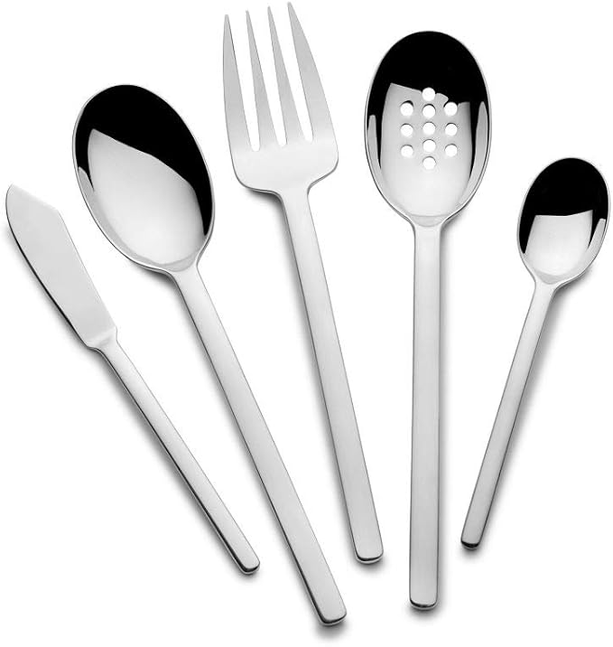 Mikasa, Zena Flatware Service for 8, 45 Piece Set, 18/0 Stainless Steel, Silverware Set with Serving Utensils