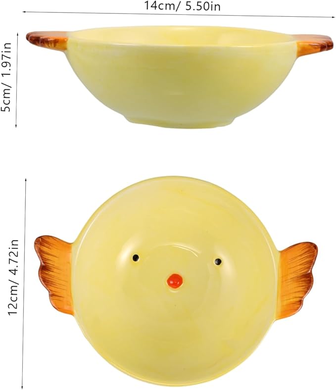 Zerodeko Ceramic Plate with Adorable Cartoon Design Multi Functional Snack Serving Platter Chicken Shape Dish for Home School and Outdoor Treats