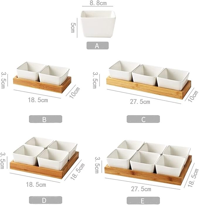 Dipping Sauce Dish Dipping Bowl Appetizer Plates Ceramic Sauce Dish Dessert Plate Square Shape Fruit Plate with Tray Porcelain Cake or Candy Plate Dip/Dipping Bowls Dipping Sauce Bowls/Dishes