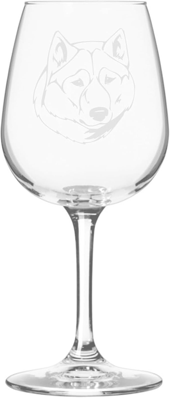 Etched Laser Art Personalized Dog Themed Etched Wine Glass - Custom Dog Breed Wine Glasses, Ideal for Pet Lovers, Unique & Personalized Birthday Gift for Men & Women - Sakhalin Husky, 12.75 oz