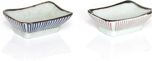 Sauce Dish Set of 2 Ceramic Appetizer Plates Japanese Style Sauce Dishes Soy Sauce Dipping Plates Appetize Bowls Side Dishes Serving Dish for Kitchen Home(6.5inch) Dipping Bowls