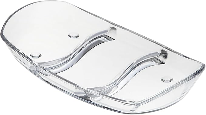 Prima Oblong 12" Glass Tray 3 Section