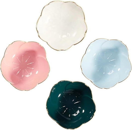 IMIKEYA 4pcs Ceramic Sauce Dishes Elegant Appetizer Plates for Dipping Sauce Lightweight and Stackable Seasoning Bowls for Table Decoration and Everyday Use