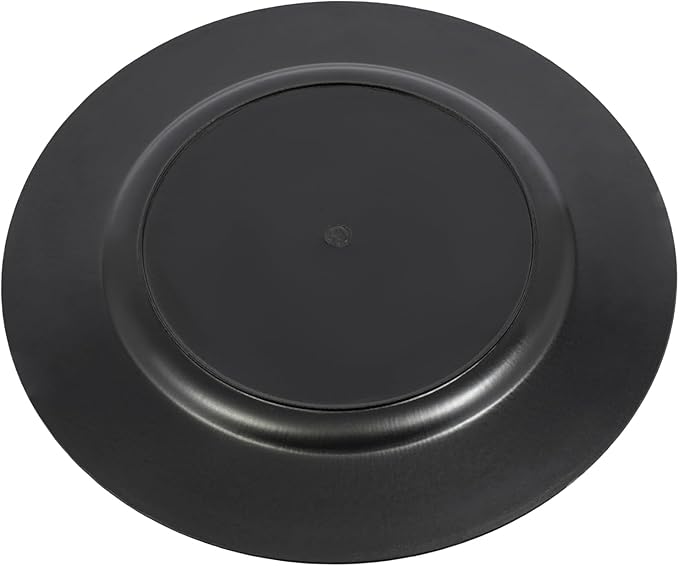 100 Pcs Antique Charger Plates Bulk 13 Inch Embossed Rim Plastic Party Dinner Plate Chargers Round Decorative Server Plate for Wedding Party Event Tableware (100pcs-black1)
