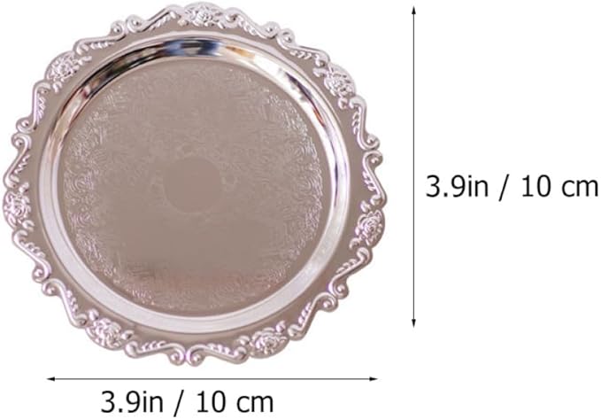 2 Pcs Stainless Steel Food Serving Trays Fruit Plates Dessert Platters Bread Trays Silver and Gold Metal Serving Dishes for Wedding Hotel Party