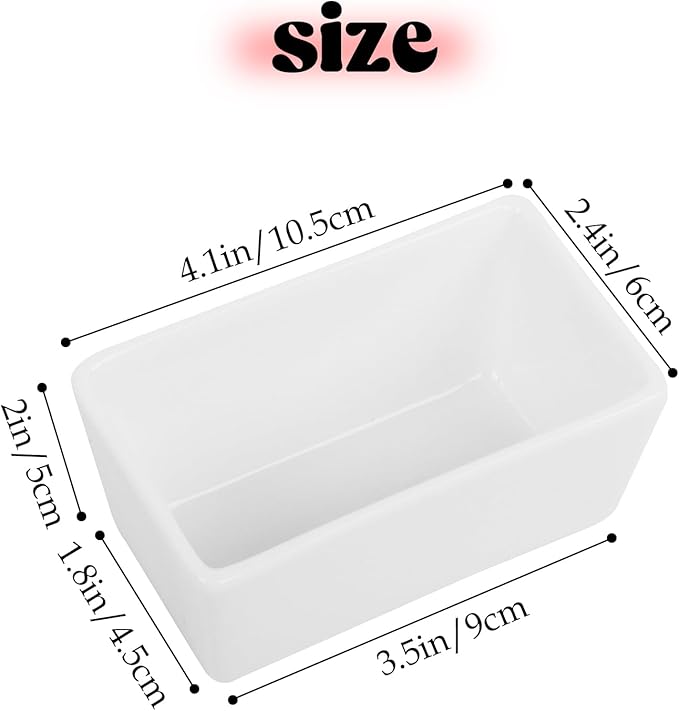 Nsmykhg Ceramic Sugar Packet Holders, 8 Pack 5 Oz Porcelain Sugar Bag Bowl Caddy, Tea Packet Storage Container, Sugar Packet Organizer for Kitchen, Cafe & Restaurant, 4.2" L x 2.4" W x 2" H