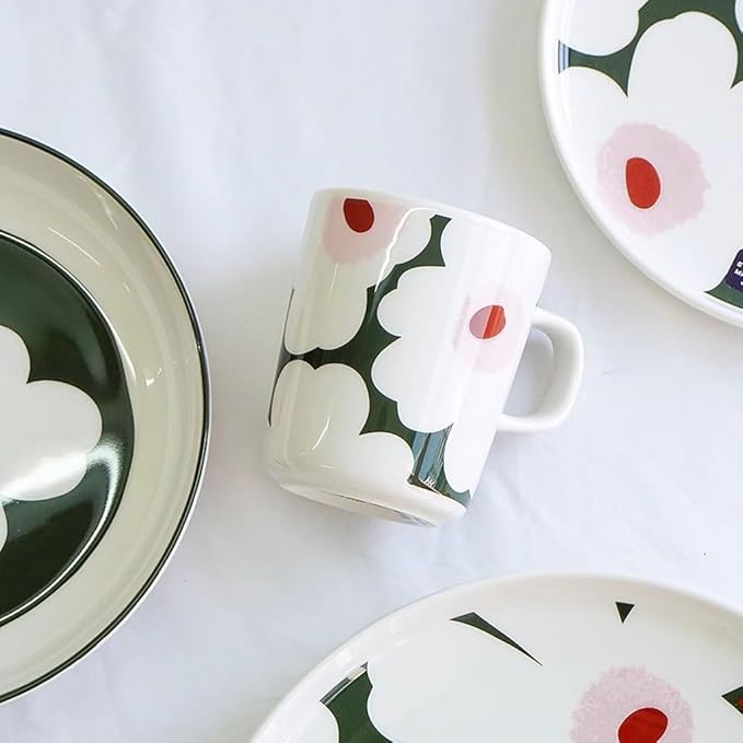 ULTRAWAVE Dinner Plate Simple Ceramic Green Bottom Dinner Plate Breakfast Plate Ceramic Tableware Dish Plates