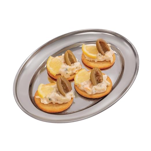 Olympia Stainless Steel Oval Serving Food Tray 220mm K361