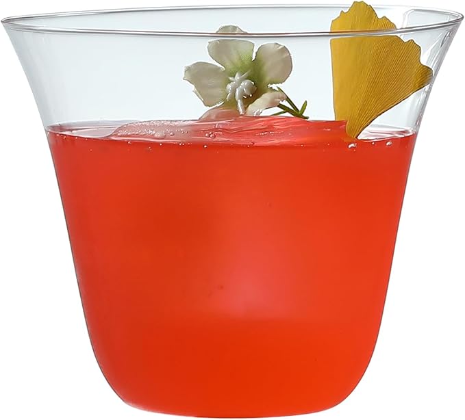 Set of 4 Drinking Glasses - 9oz Clear Cups for Cocktails, Iced Coffee, Tea, Soda, Whiskey and Beer