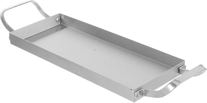 Stainless Steel Bbq Serving Tray with Handles for Appetizers Snacks and Desserts Korean Design for Gripping and